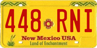 NM license plate 448RNI
