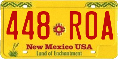 NM license plate 448ROA