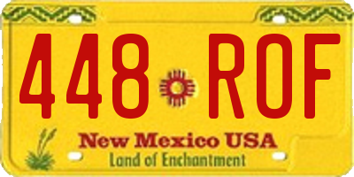 NM license plate 448ROF