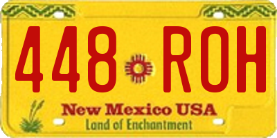 NM license plate 448ROH