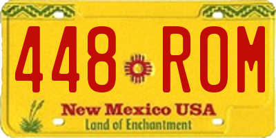 NM license plate 448ROM