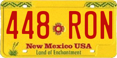 NM license plate 448RON