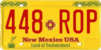 NM license plate 448ROP