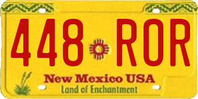 NM license plate 448ROR