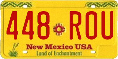 NM license plate 448ROU