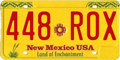 NM license plate 448ROX