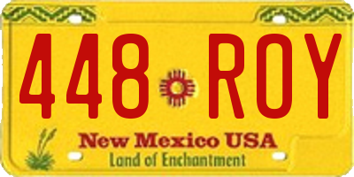 NM license plate 448ROY