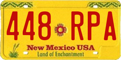 NM license plate 448RPA