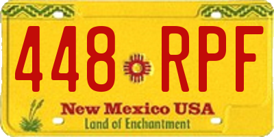 NM license plate 448RPF
