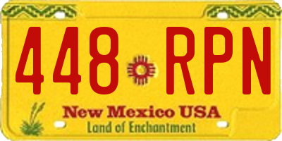 NM license plate 448RPN