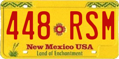 NM license plate 448RSM