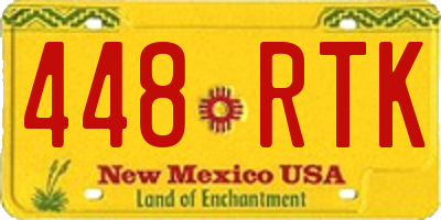 NM license plate 448RTK