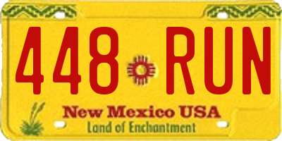 NM license plate 448RUN