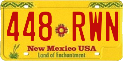 NM license plate 448RWN