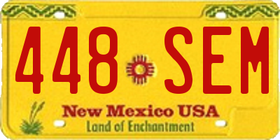 NM license plate 448SEM