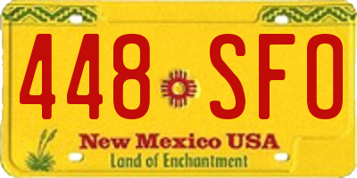 NM license plate 448SFO
