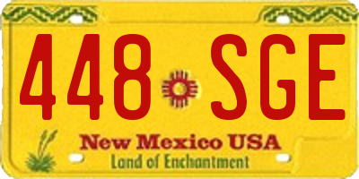 NM license plate 448SGE