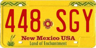 NM license plate 448SGY