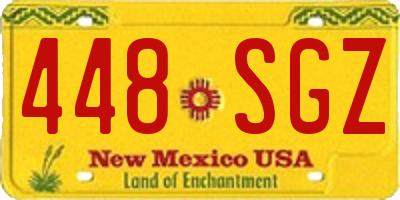 NM license plate 448SGZ