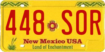 NM license plate 448SOR