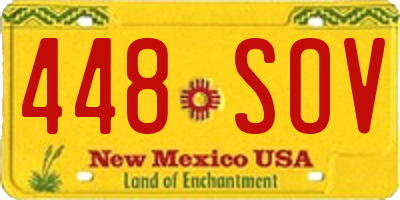 NM license plate 448SOV