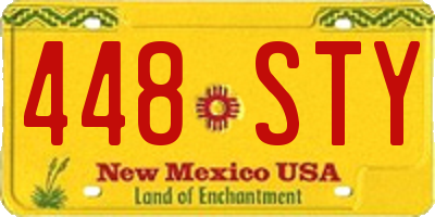 NM license plate 448STY
