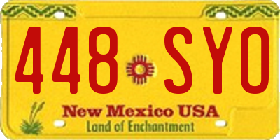 NM license plate 448SYO