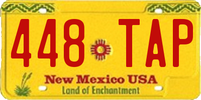NM license plate 448TAP