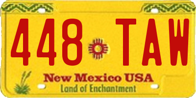 NM license plate 448TAW