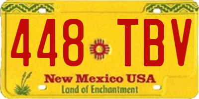 NM license plate 448TBV