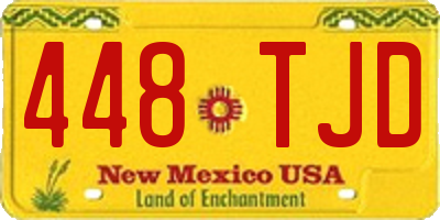 NM license plate 448TJD