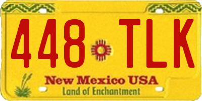 NM license plate 448TLK
