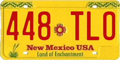 NM license plate 448TLO