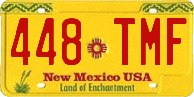 NM license plate 448TMF