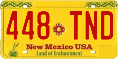 NM license plate 448TND