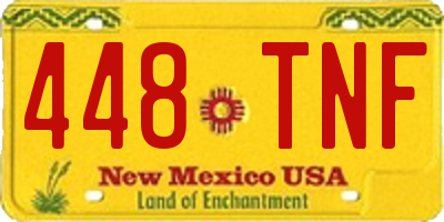 NM license plate 448TNF