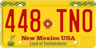 NM license plate 448TNO