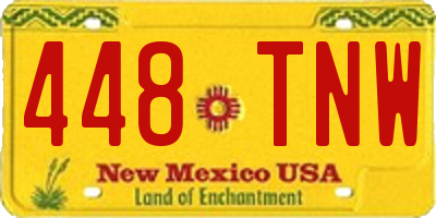 NM license plate 448TNW