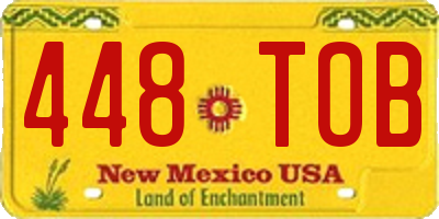 NM license plate 448TOB