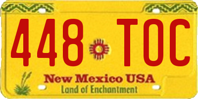 NM license plate 448TOC