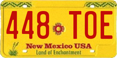 NM license plate 448TOE