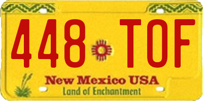 NM license plate 448TOF