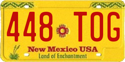 NM license plate 448TOG