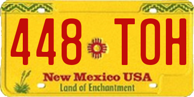 NM license plate 448TOH