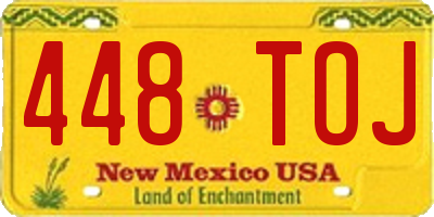 NM license plate 448TOJ