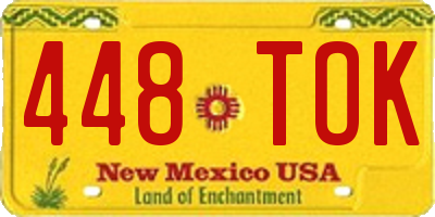 NM license plate 448TOK