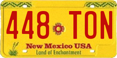 NM license plate 448TON