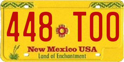 NM license plate 448TOO