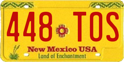 NM license plate 448TOS