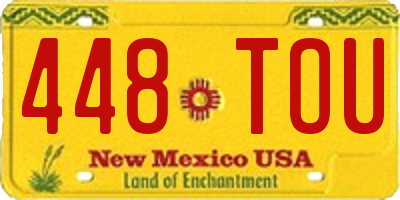NM license plate 448TOU